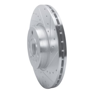 Volkswagen EuroVan Brake Rotor (1) - Front Right - R1 Concepts - Drilled & Slotted - Silver - `01-`03